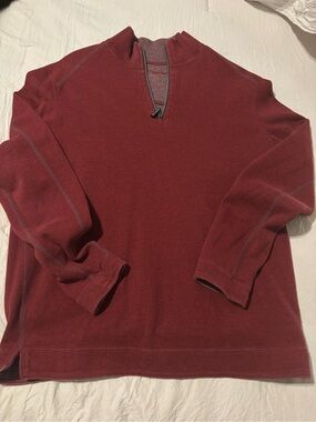 Tommy Bahama Men's Zip-Neck Sweater in Burgundy